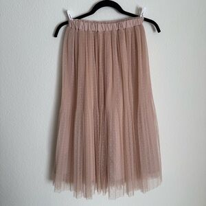 Blush Pink Pleated Tulle Skirt